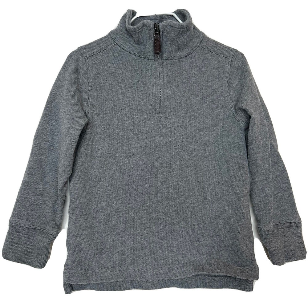 Crewcuts Boy's Shirt 1/4 Zip Pullover Sweater Gray Toddler Cotton J Crew